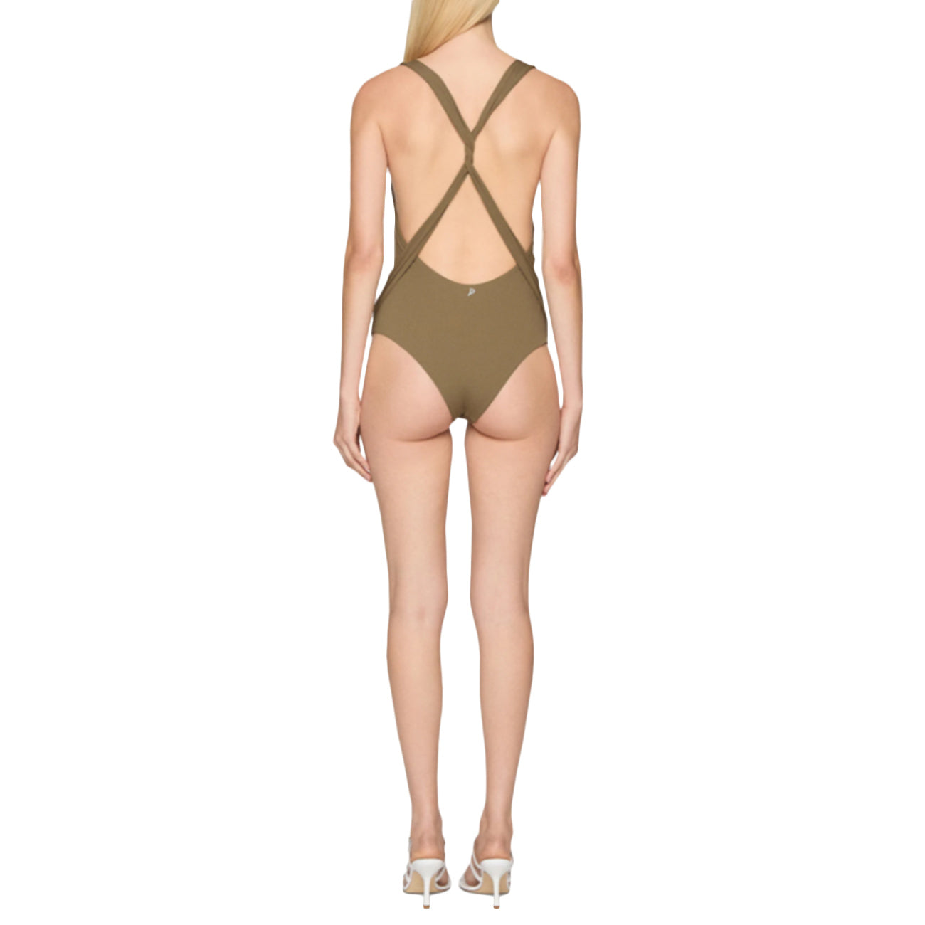 DONDUP Costume Intero Con Incrocio Schiena WE059 637 FANGO 