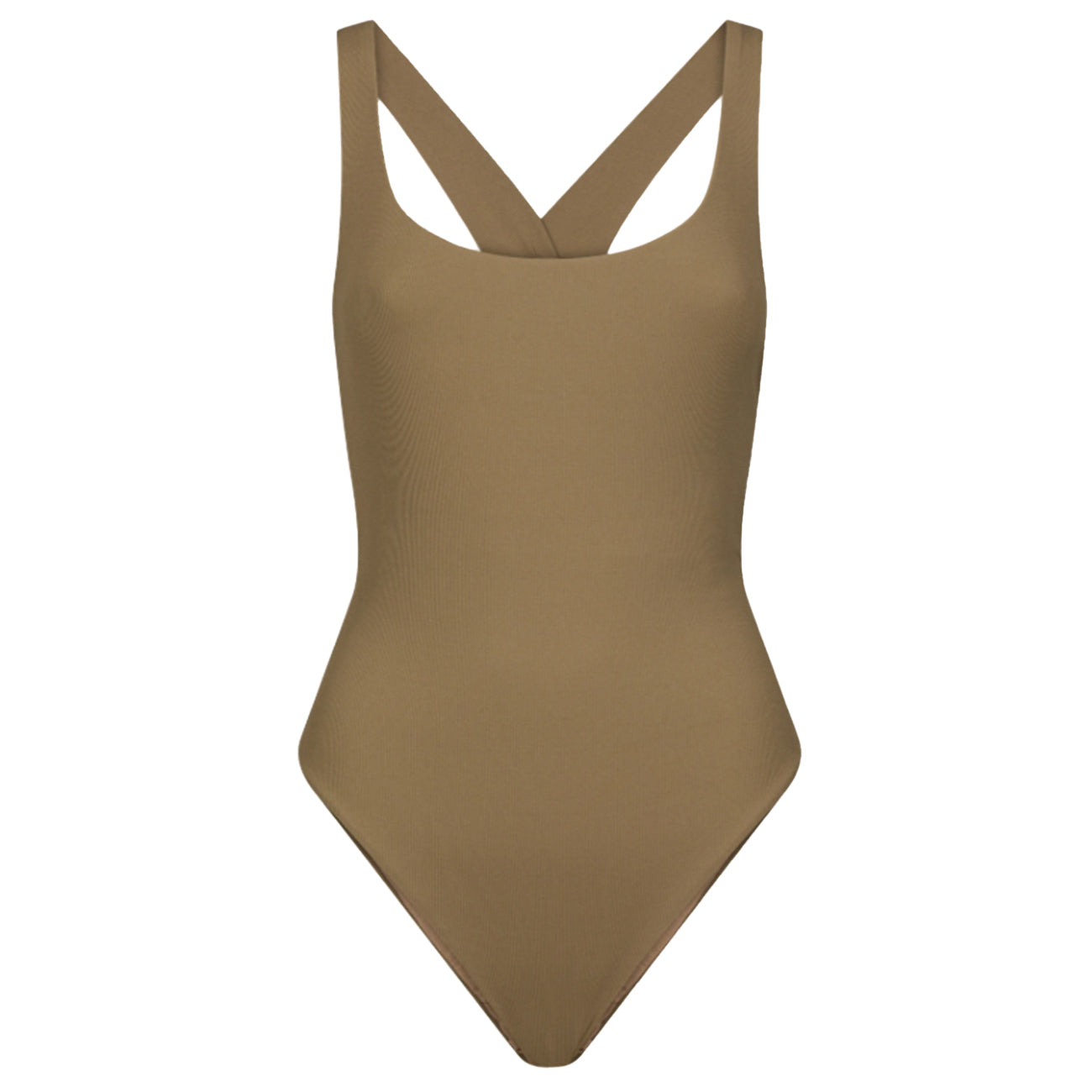 DONDUP Costume Intero Con Incrocio Schiena WE059 637 FANGO 