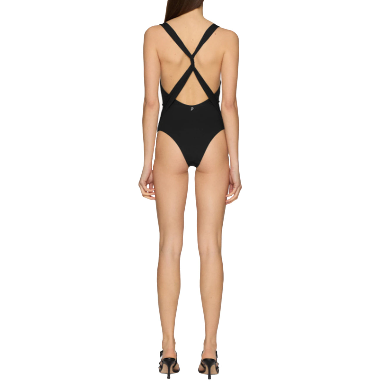 DONDUP Costume Intero Incrocio Schiena WE059 999 NERO 