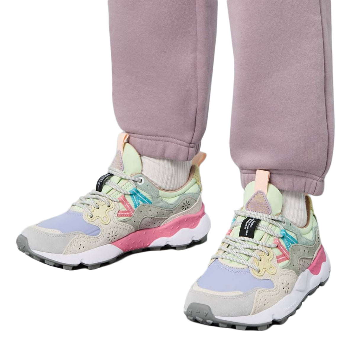 FLOWER MOUNTAIN Sneakers Yamano 3 Donna Grigio Chiaro Lilla 1B88001201781701 LIGHTGREY/LILAC 