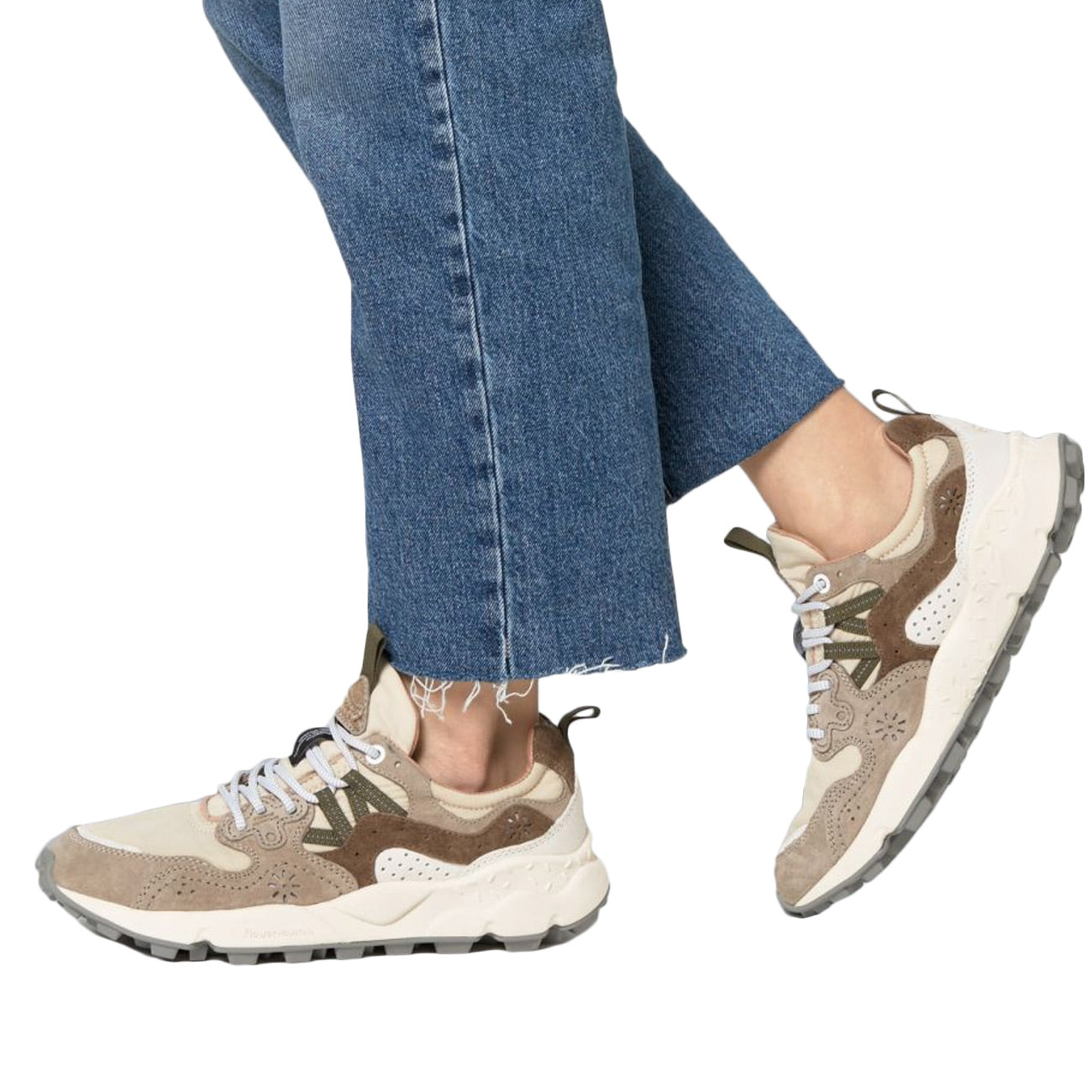 FLOWER MOUNTAIN Sneakers Yamano 3 Unisex Bianco E Beige 1N300012017393 OFF WHITE/BEIGE 
