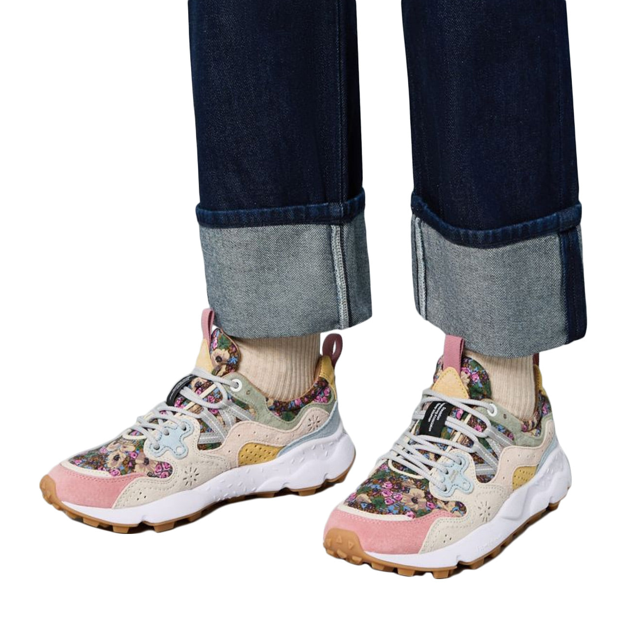 FLOWER MOUNTAIN Sneakers Yamano 3 Con Stampa Fiori Primaverili 1N99001201781740 ROSE/MILK 