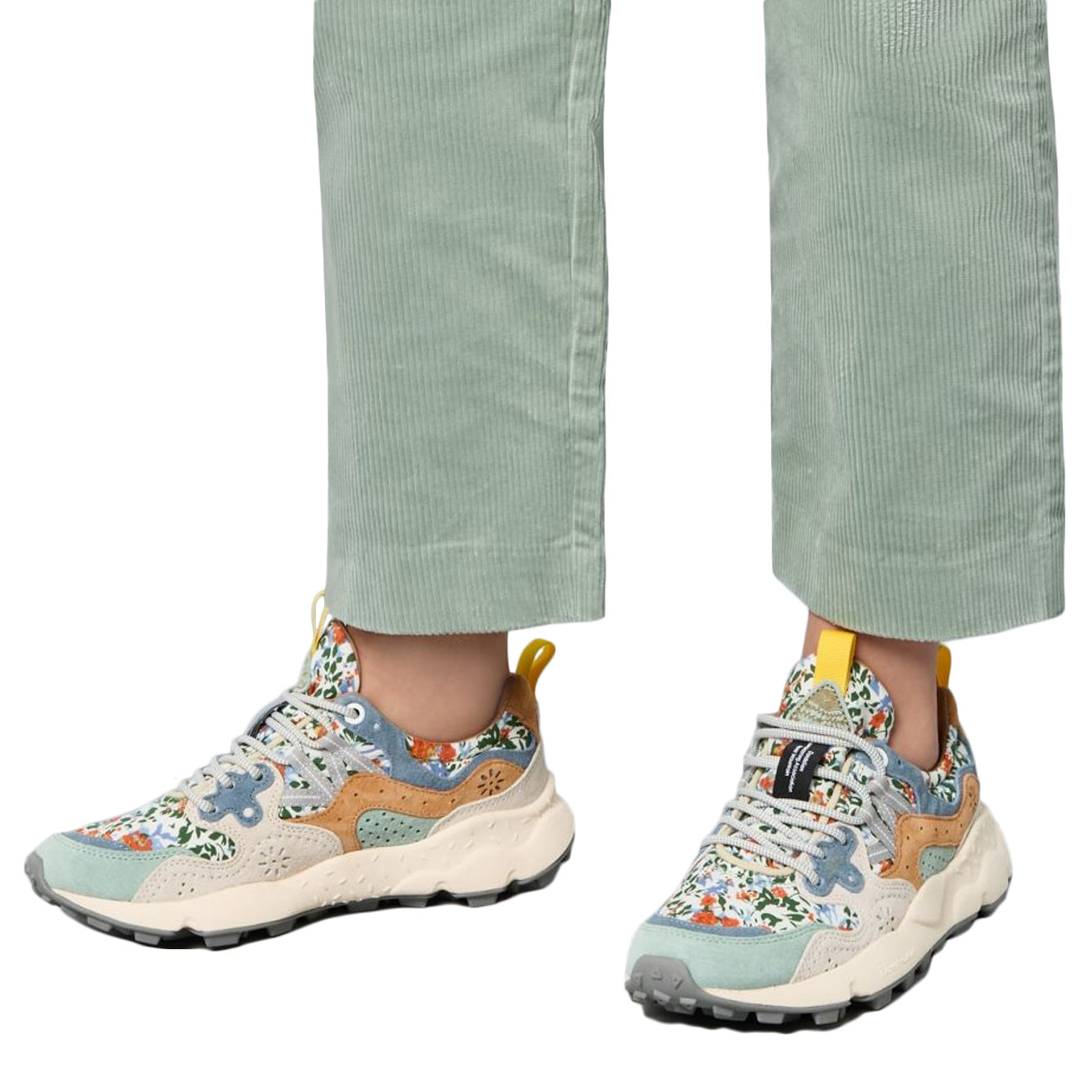 FLOWER MOUNTAIN Sneakers Yamano 3 Stampa Floreale Donna Grigio Latte 3B47001201781740 GREY/MILK 
