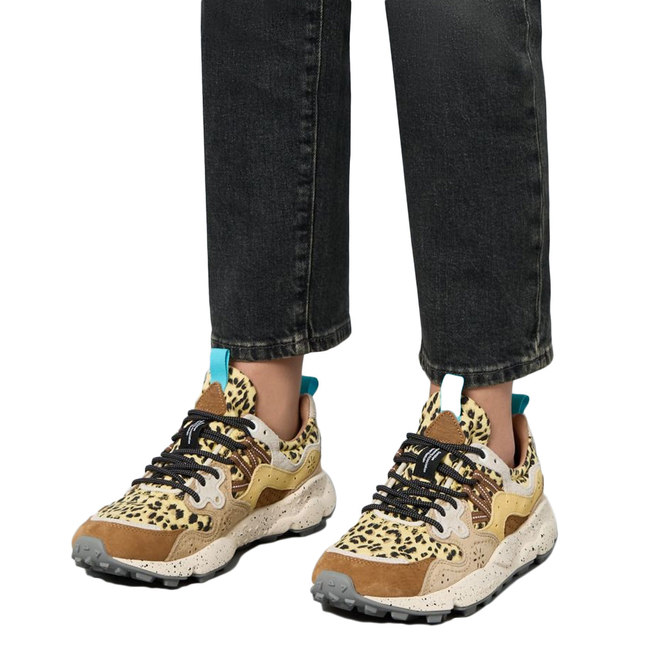 FLOWER MOUNTAIN Sneakers Yamano 3 Stampa Leopardata Unisex Marrone Taupe 4D11001201781841 BROWN/TAUPE 