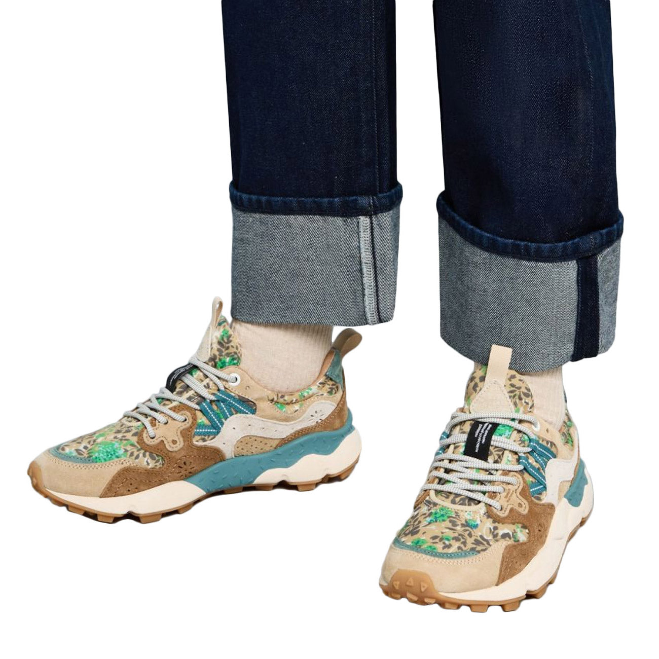 FLOWER MOUNTAIN Sneakers Yamano 3 Stampa Florale Donna Marrone Chiaro Marrone Scuro 4D30001201781740 LIGHTBROWN/DARKBROWN 