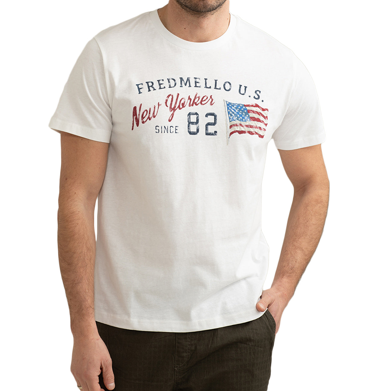 FRED MELLO T-Shirt Girocollo FM25S12TG A0001 BIANCO 