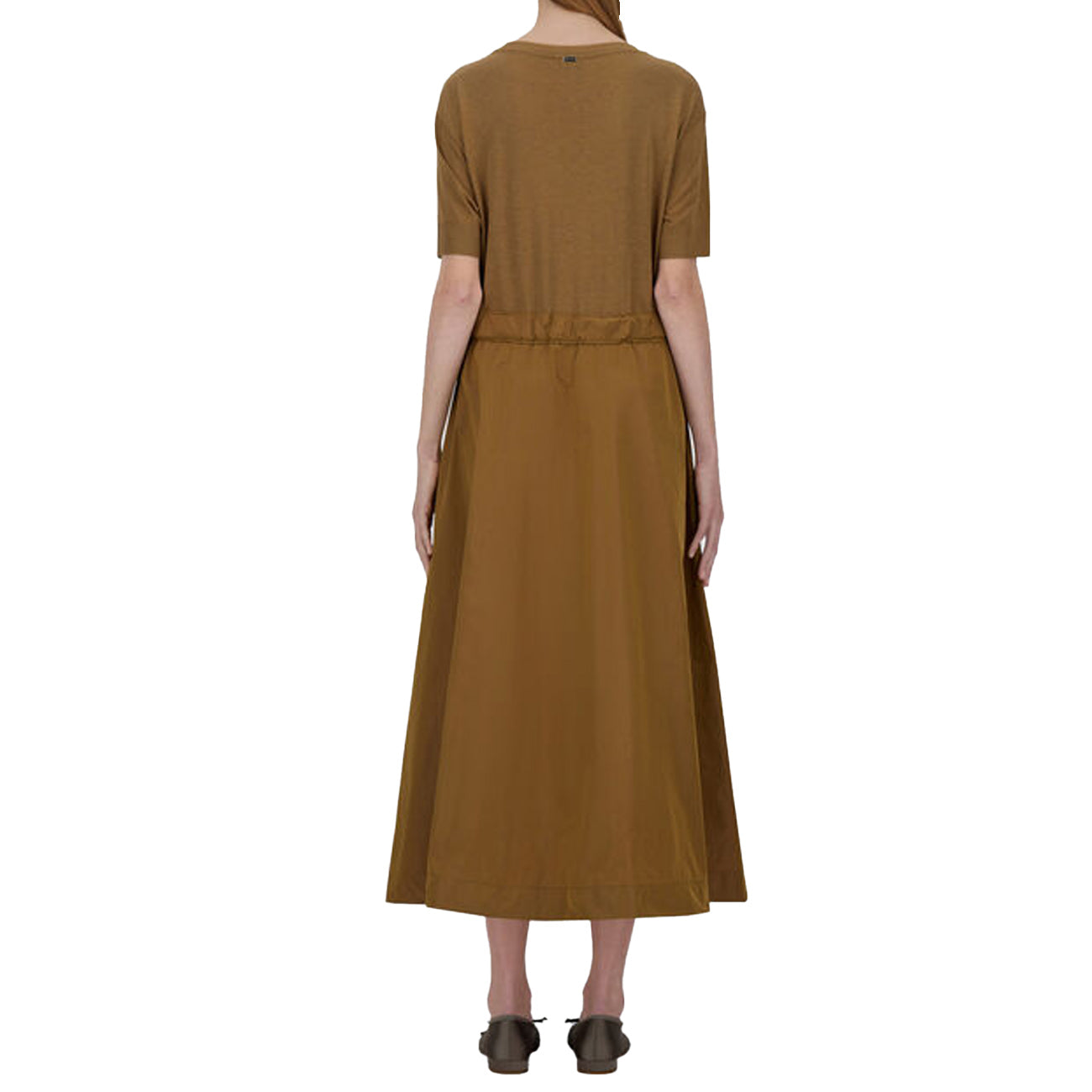 HERNO Abito In Glam Knit Effect E Techno Taffetà AB000032D-52056 2157 CAMMELLO 