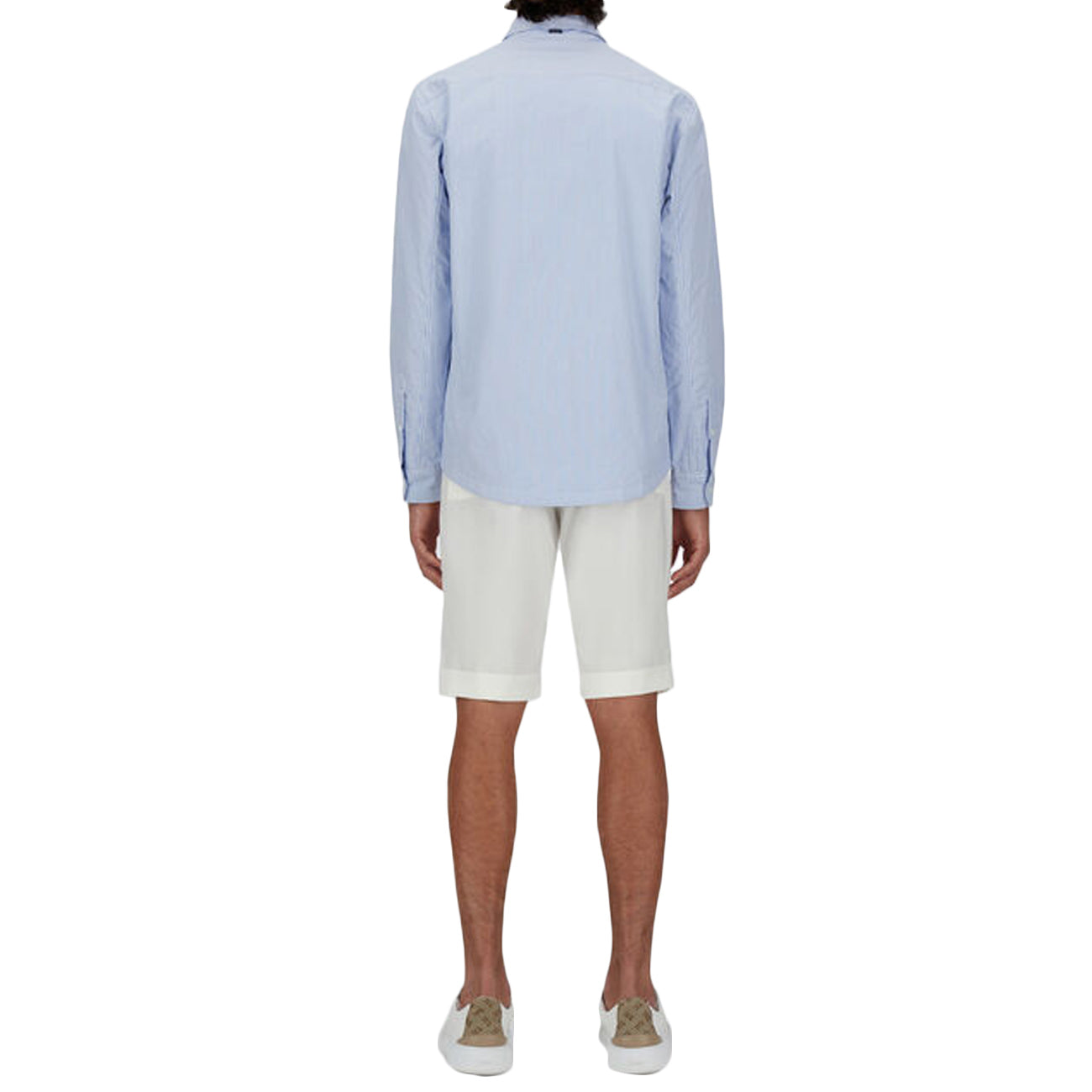 HERNO Shacket In Cotone A Righe GI000512U-13255 9105 AZZURRO 