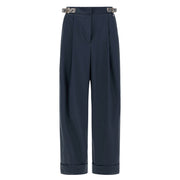 HERNO Pantalone Structured Ny E Monogram Lurex PT000092D-12609Z 9200 BLU 