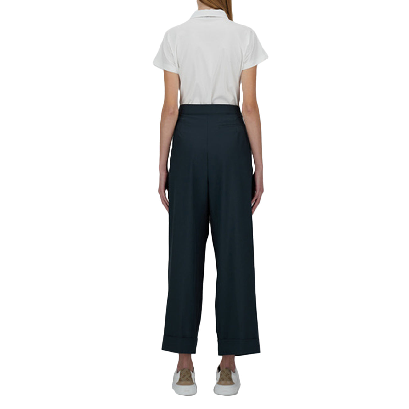 HERNO Pantalone Structured Ny E Monogram Lurex PT000092D-12609Z 9200 BLU 