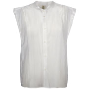 MASCHERONI Camicia Smanicata Con Collo Alla Coreana 4160 BIANCO 
