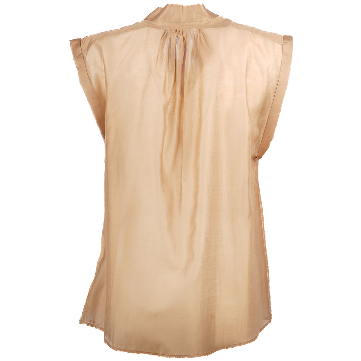 MASCHERONI Camicia Smanicata Con Collo Alla Coreana 4160 CUOIO 