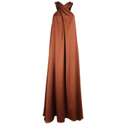 MASCHERONI Abito Lungo Raso 4502 CIOCCO 