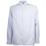 MASCHERONI Camicia Slim Fit a Righe RG-OX 29 BIANCO AZZURRO 