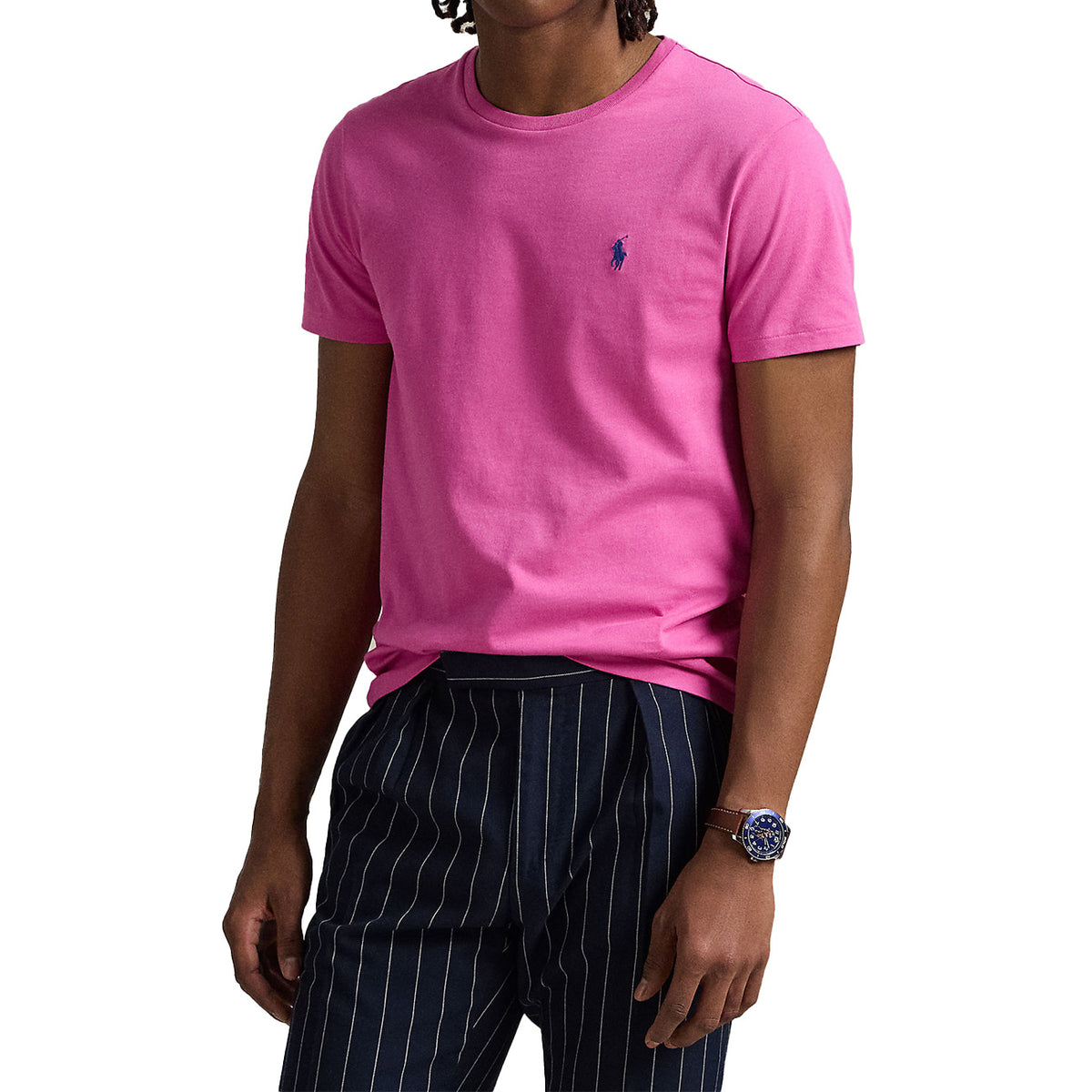 POLO RALPH LAUREN T-Shirt Girocollo Slim Fit Jersey Uomo Peony 710671438 405 PEONY/C7331 