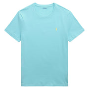 POLO RALPH LAUREN T-Shirt Girocollo Slim Fit Jersey Uomo Aqua Blue 710671438 407 AQUA BLUE/C1382 