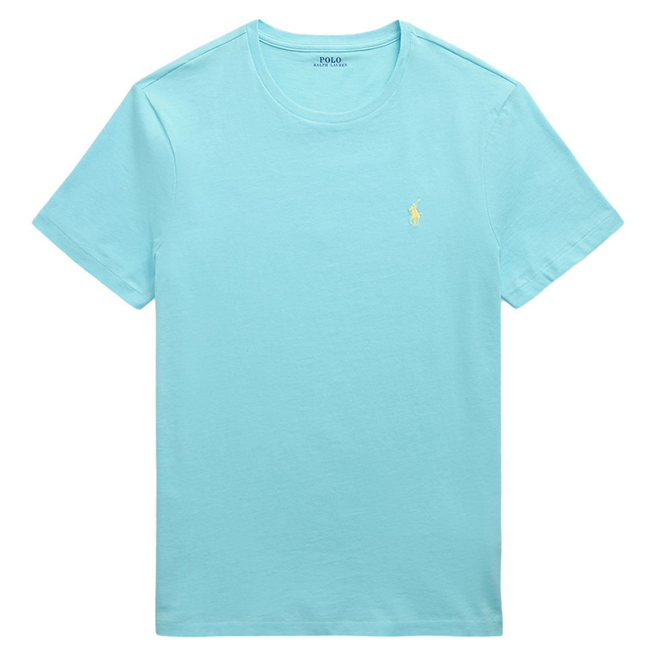 POLO RALPH LAUREN T-Shirt Girocollo Slim Fit Jersey Uomo Aqua Blue 710671438 407 AQUA BLUE/C1382 