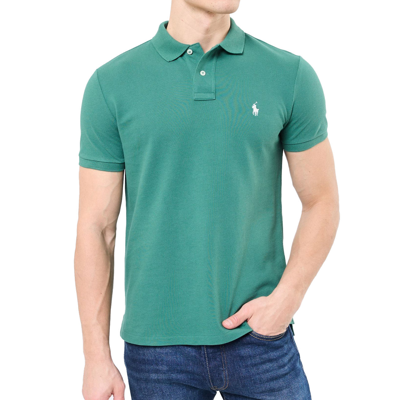 POLO RALPH LAUREN Polo Custom Short Sleeve 710680784 427 ANTIQUE GREEN/ANTIQUE CREA 