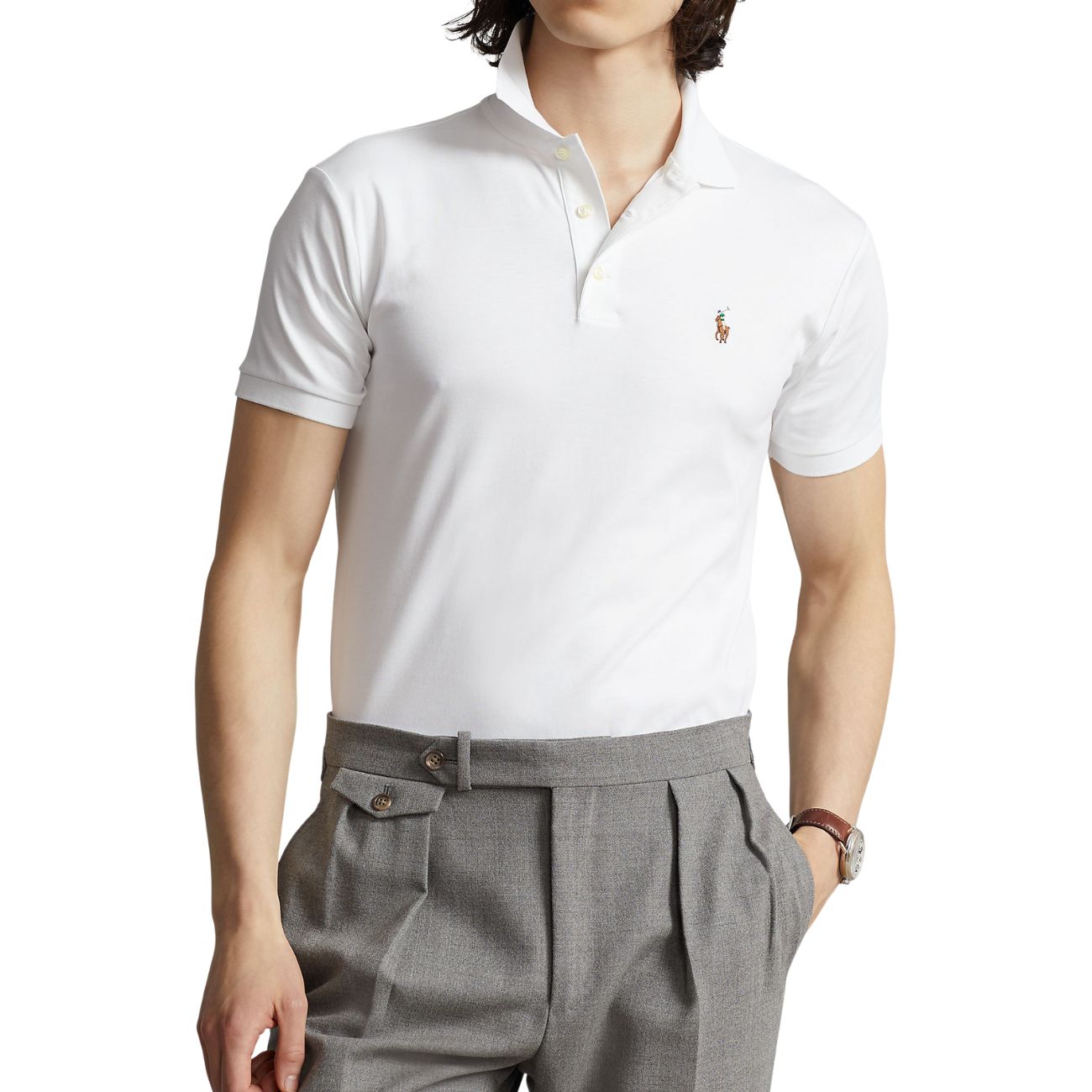 POLO RALPH LAUREN Polo Slim Fit Soft Touch Uomo Bianco 710685514 001 WHITE 