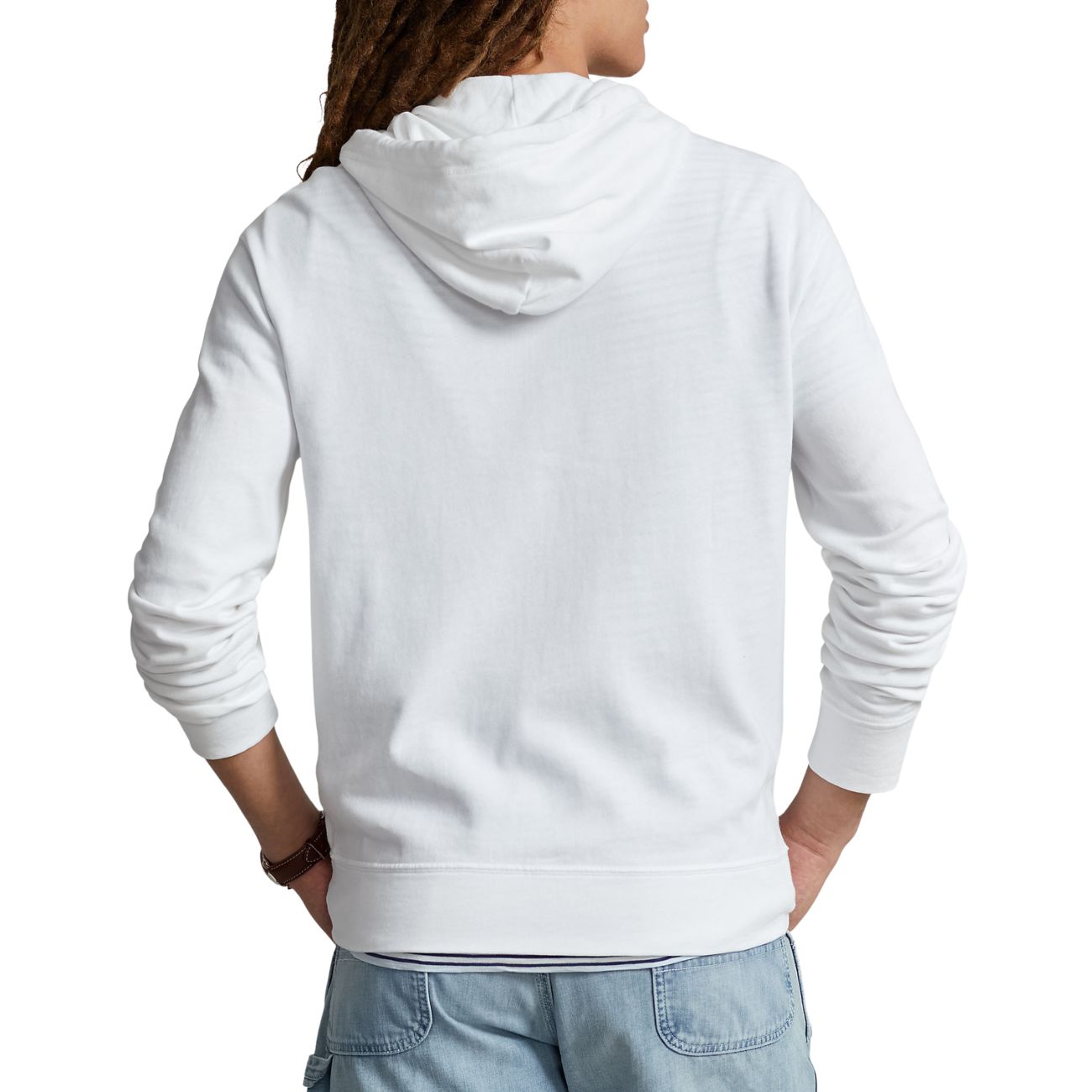 POLO RALPH LAUREN Felpa Zip Con Cappuccio In Cotone Garzato Uomo Bianco 710706348 002 WHITE 