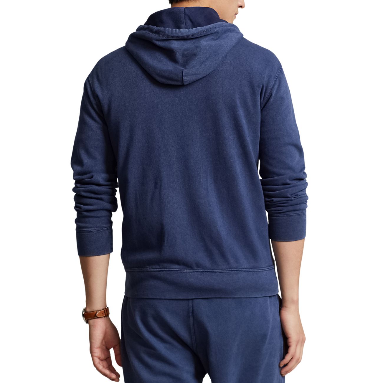 POLO RALPH LAUREN Felpa In Cotone Garzato Con Cappuccio Uomo Newport Navy 710706348 011 NEWPORT NAVY 