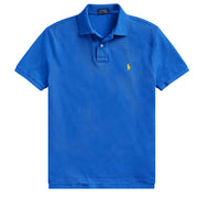 POLO RALPH LAUREN Polo Slim Fit Mesh Uomo Blu Iris 710795080 014 NEW IRIS BLUE/C2427 