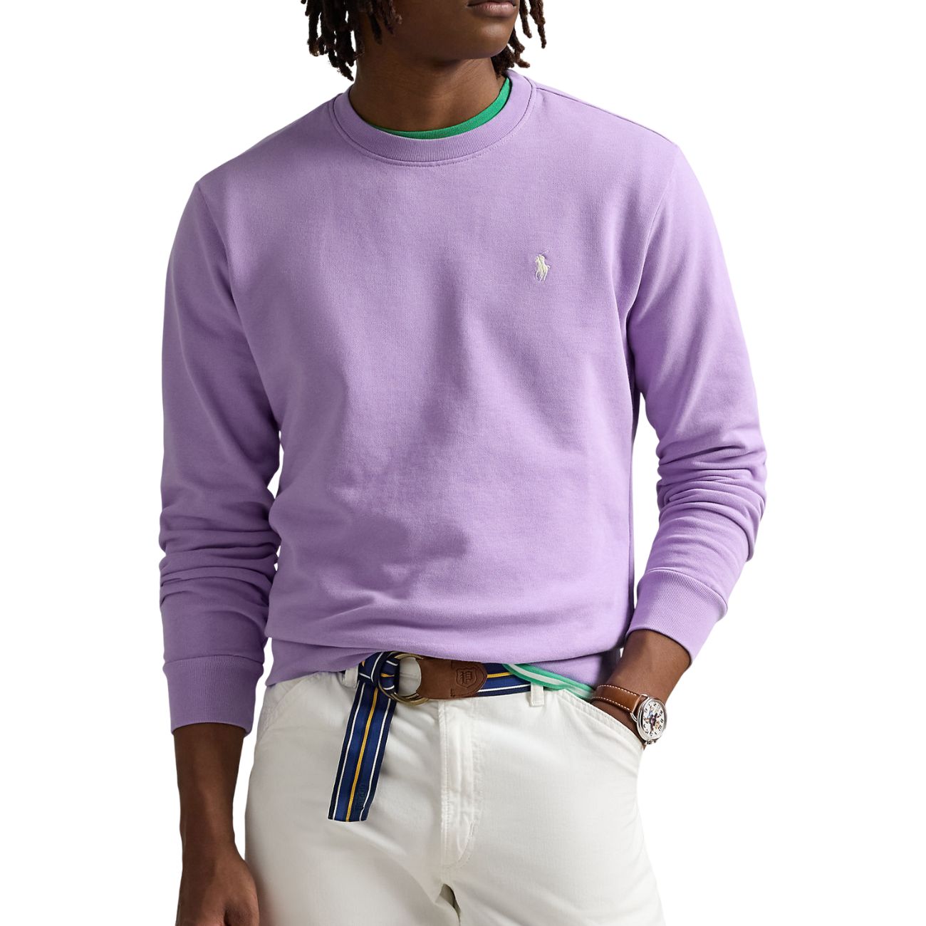 POLO RALPH LAUREN Felpa Girocollo Uomo Sky Lavender 710916689 028 SKY LAVENDER 