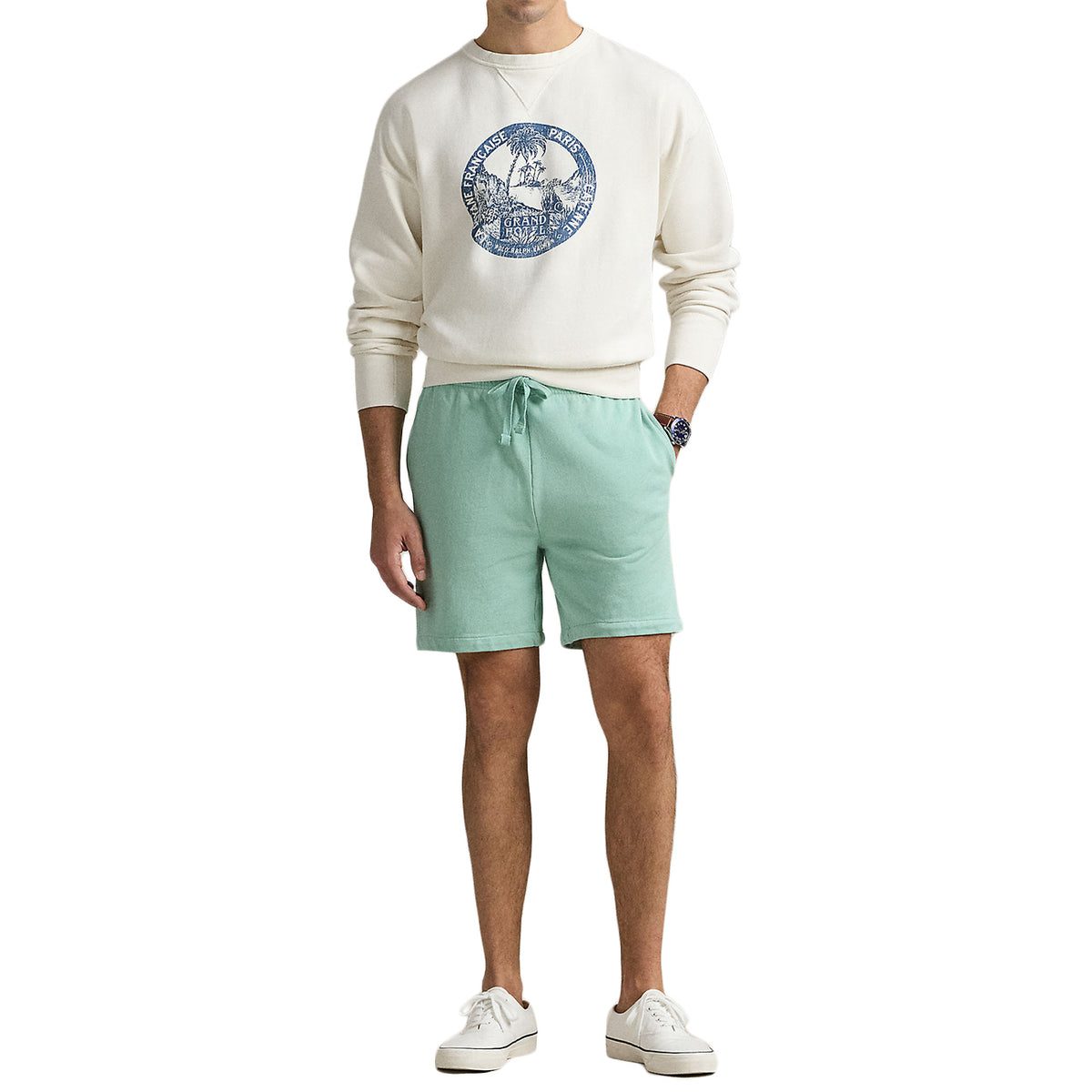 POLO RALPH LAUREN Shorts Loopback In Pile Leggero Uomo Celadon 710934602 005 CELADON 