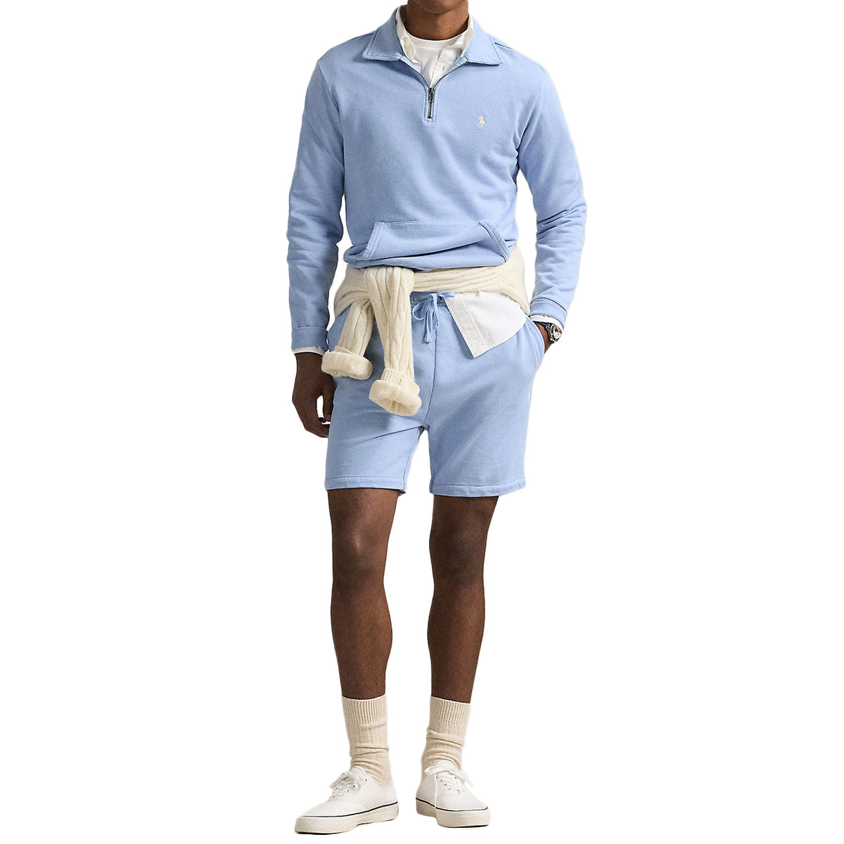 POLO RALPH LAUREN Shorts Loopback In Pile Leggero Uomo Chambray Blue 710934602 014 CHAMBRAY BLUE 