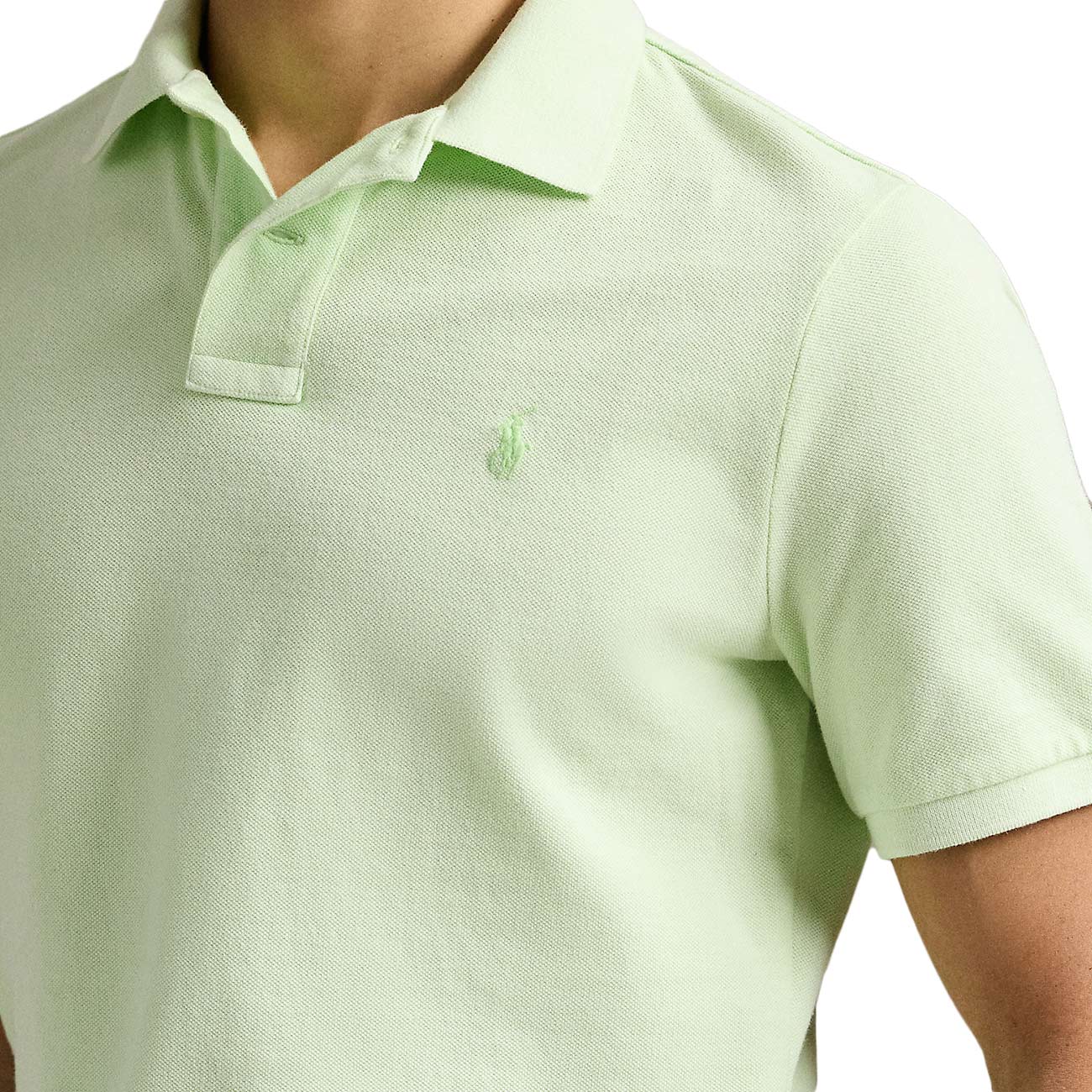 POLO RALPH LAUREN Polo Personalizzata Slim In Rete Tinta Con Minerale 710969626 001 LEAF 