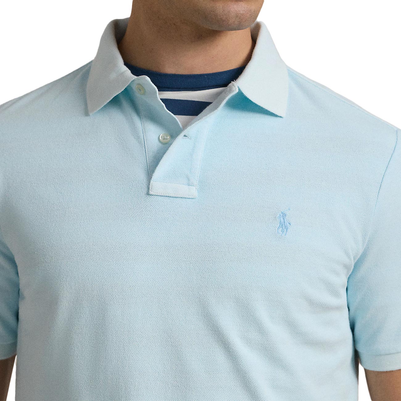 POLO RALPH LAUREN Polo Personalizzata Slim In Rete Tinta Con Minerale 710969626 002 SKY 