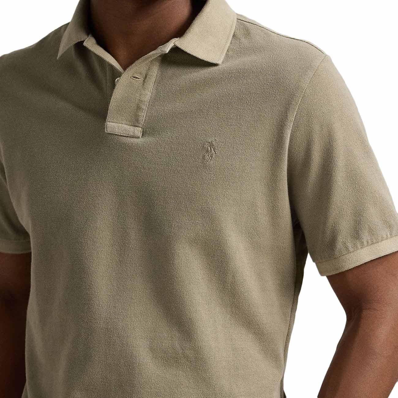 POLO RALPH LAUREN Polo Personalizzata Slim In Rete Tinta Con Minerale 710969626 006 OLIVE 