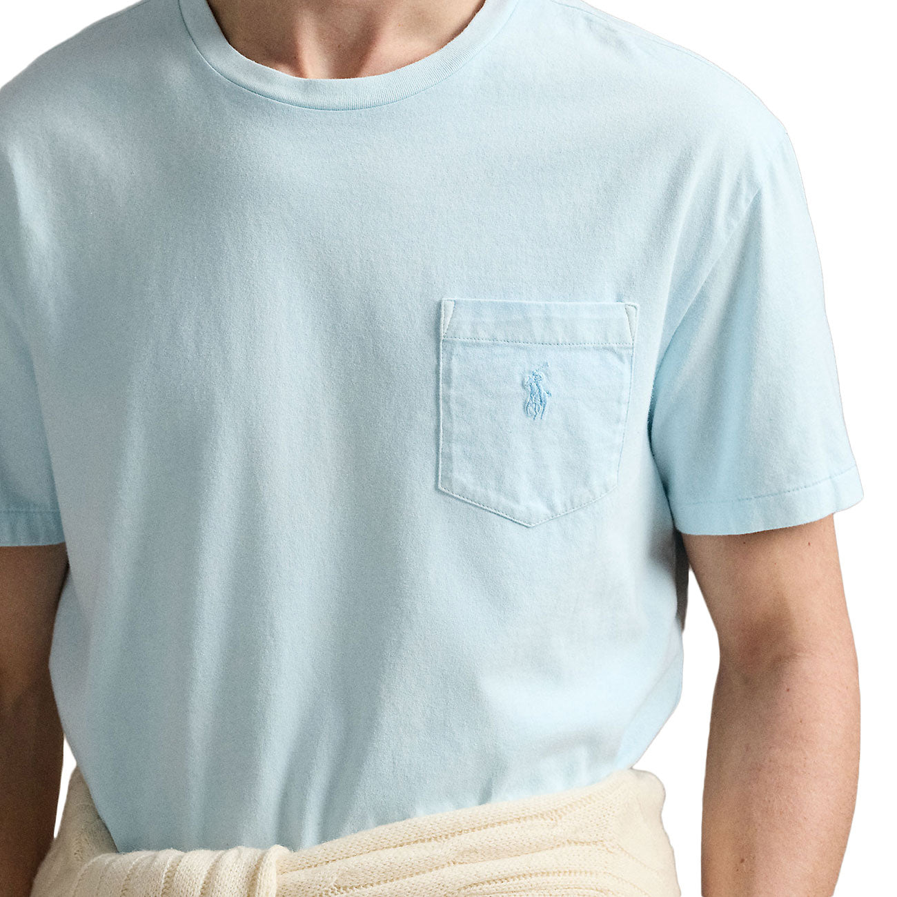 POLO RALPH LAUREN T-Shirt Slim Fit Con Taschino Uomo Sky 710969628 002 SKY 
