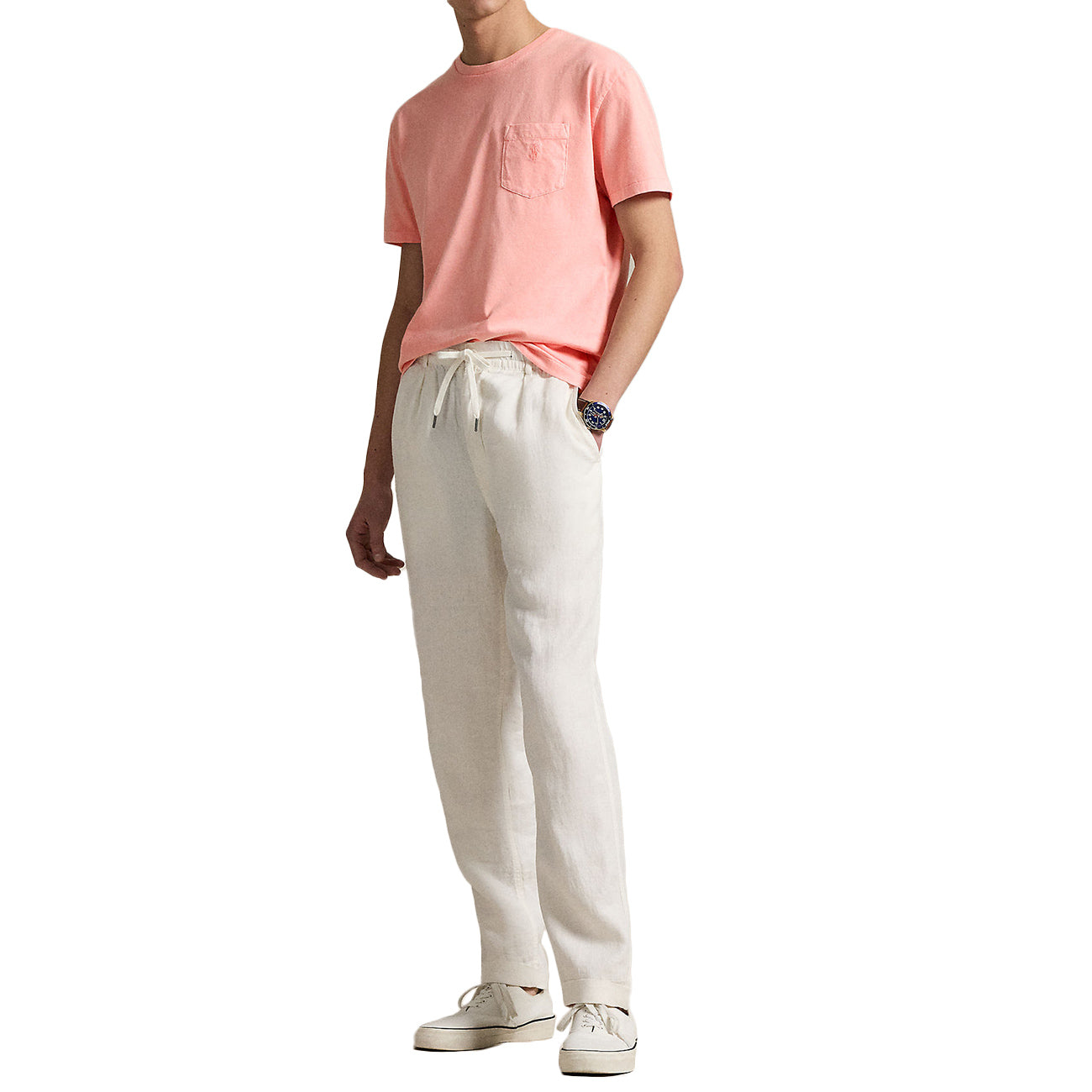 POLO RALPH LAUREN T-Shirt Personalizzata Slim Con Tasca Tinta Minerale 710969628 005 ROSE 