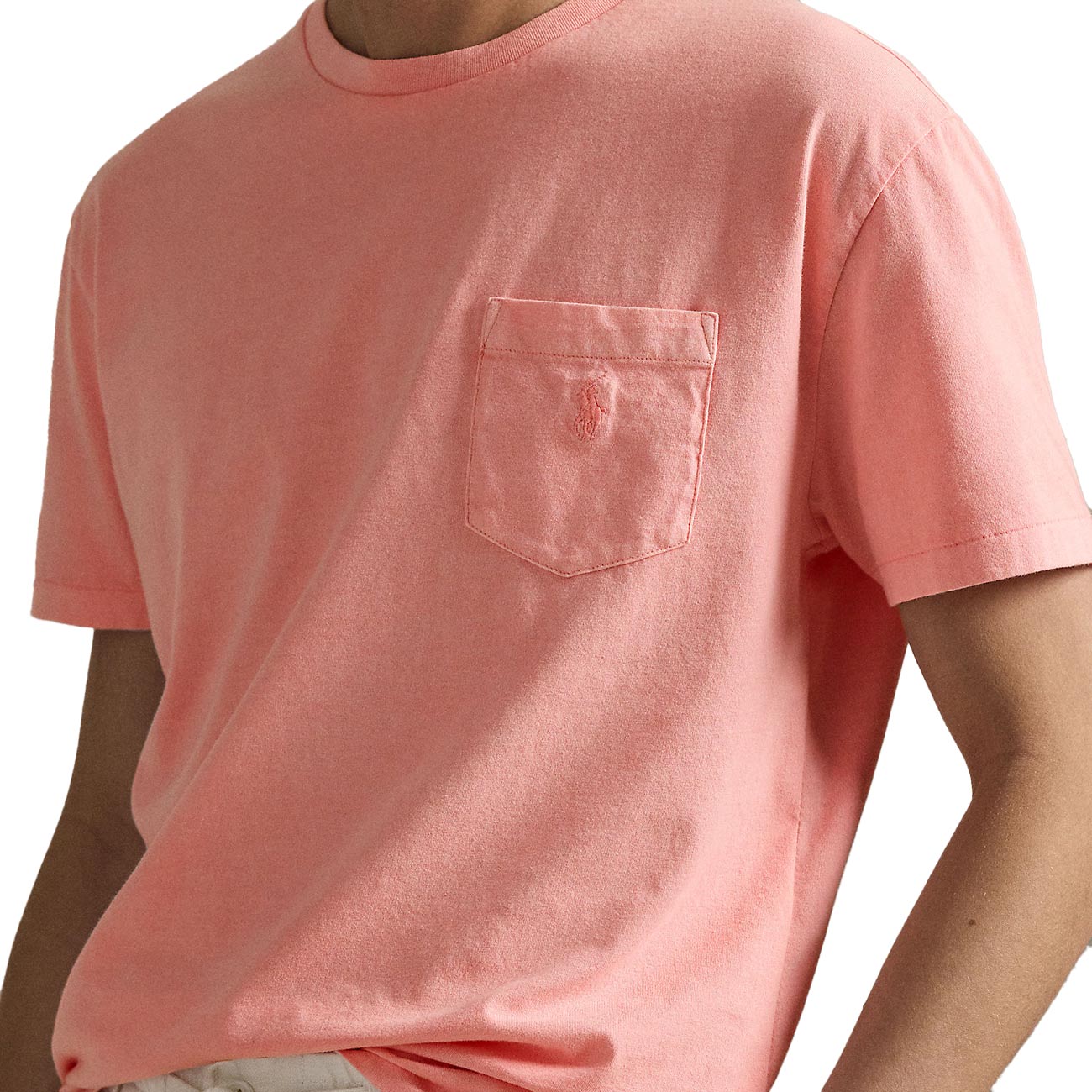POLO RALPH LAUREN T-Shirt Personalizzata Slim Con Tasca Tinta Minerale 710969628 005 ROSE 