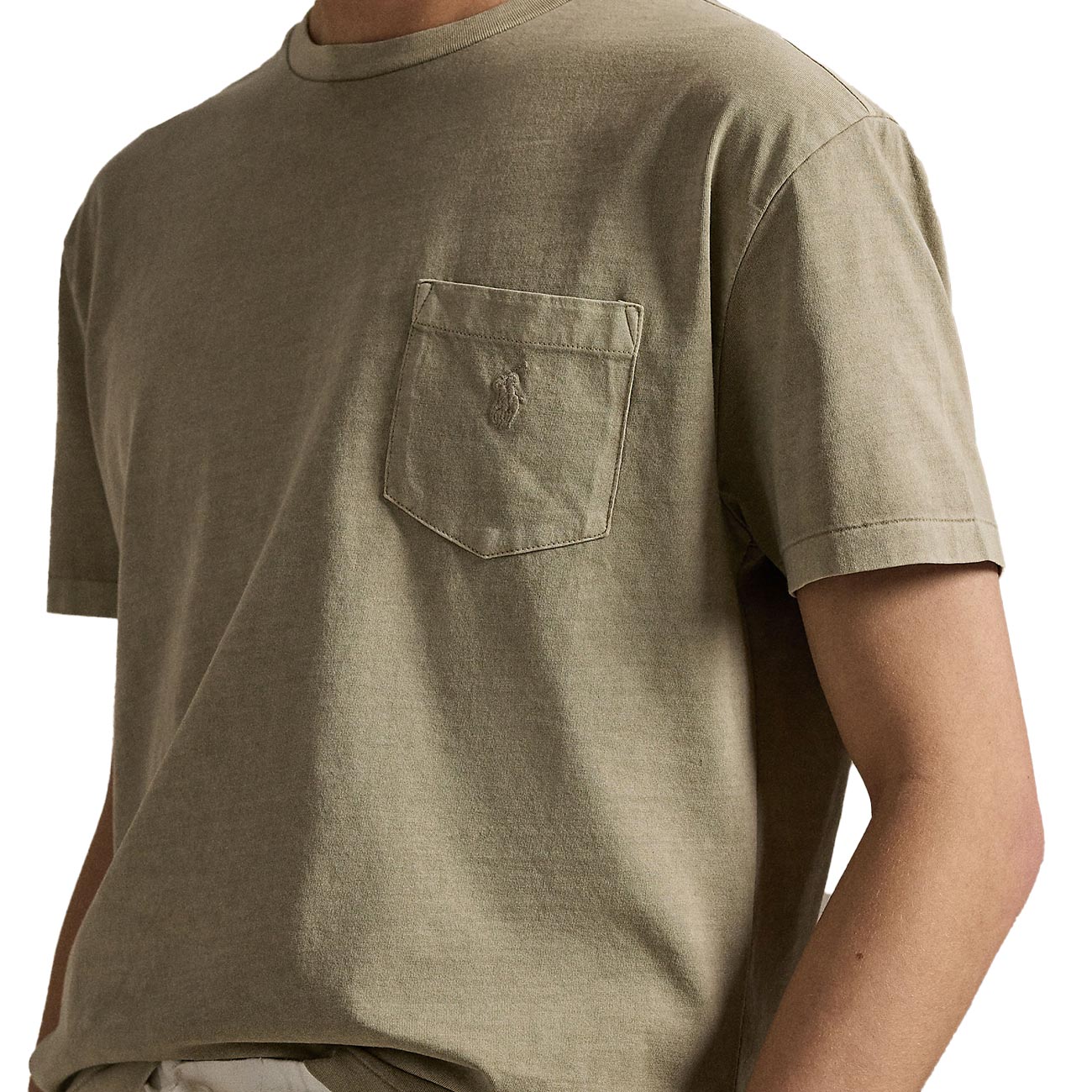POLO RALPH LAUREN T-Shirt Personalizzata Slim Con Tasca Tinta Minerale 710969628 006 OLIVE 