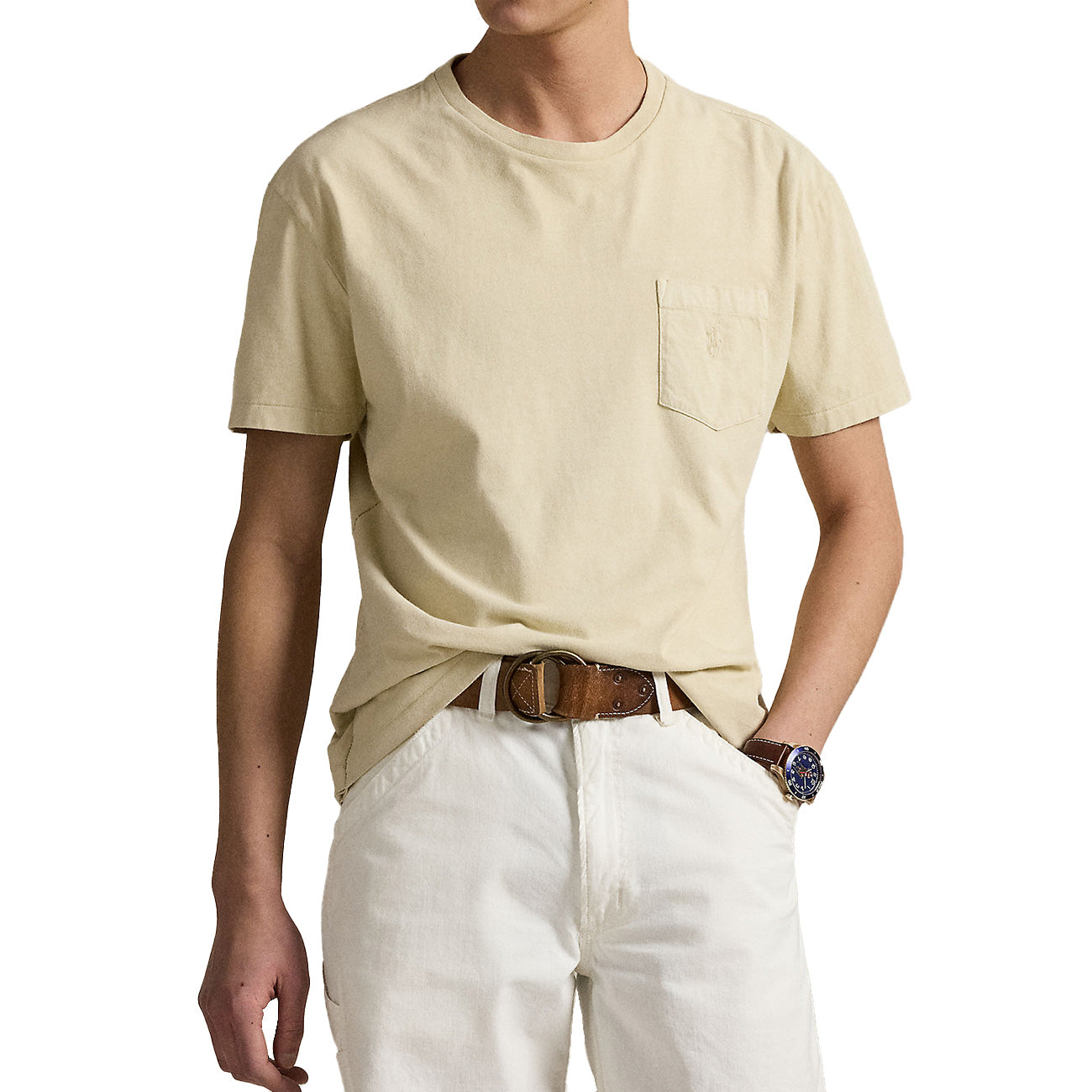 POLO RALPH LAUREN T-Shirt Personalizzata Slim Con Tasca Tinta Minerale 710969628 007 NATURAL 
