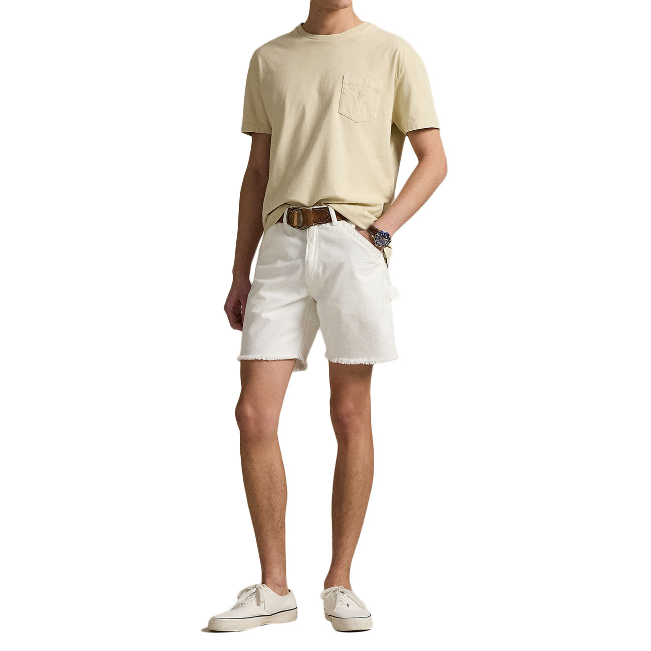 POLO RALPH LAUREN T-Shirt Personalizzata Slim Con Tasca Tinta Minerale 710969628 007 NATURAL 