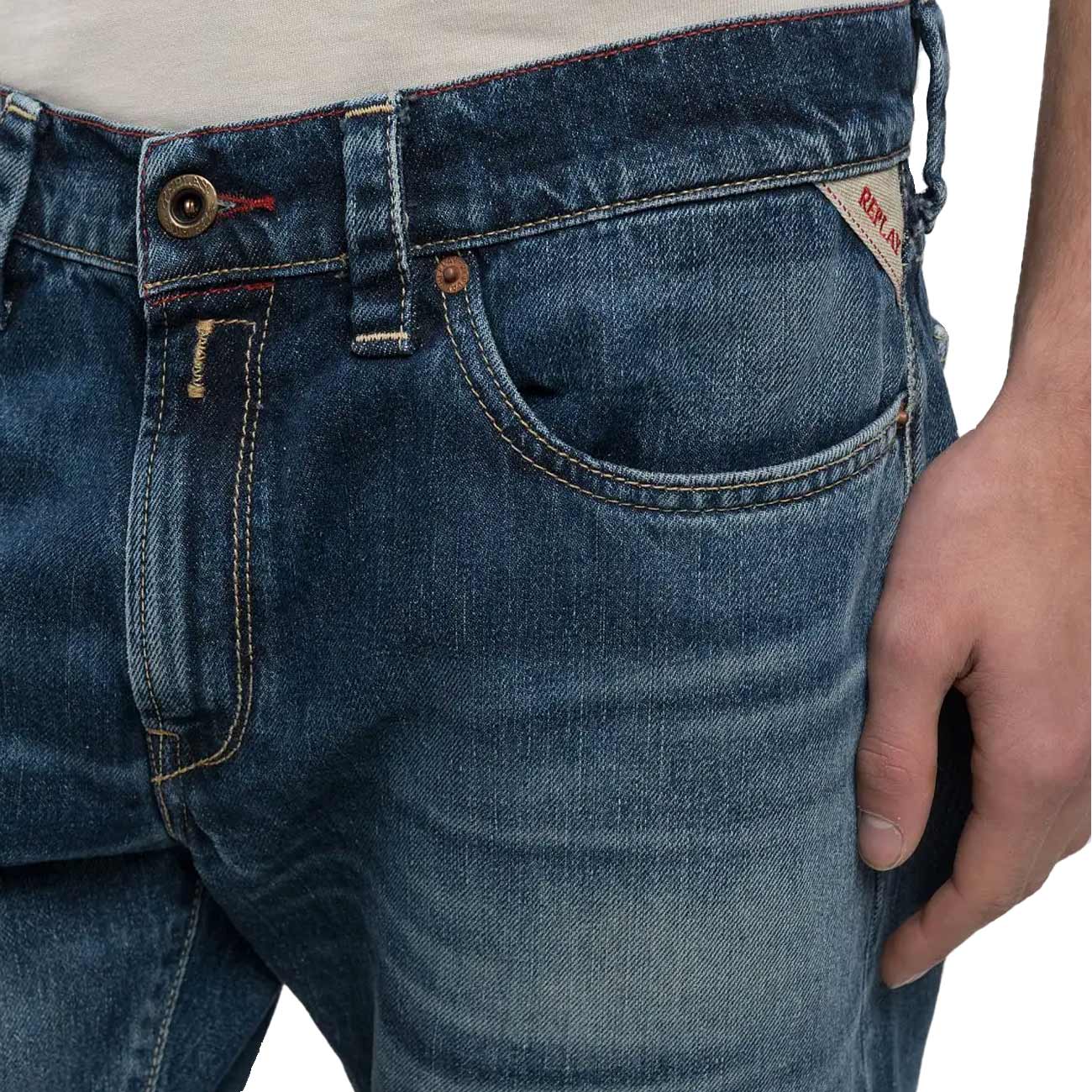 REPLAY Jeans Slim Fit Neaal Uomo Blu Medio M1038R.032.814.838 009 MEDIUM BLUE 