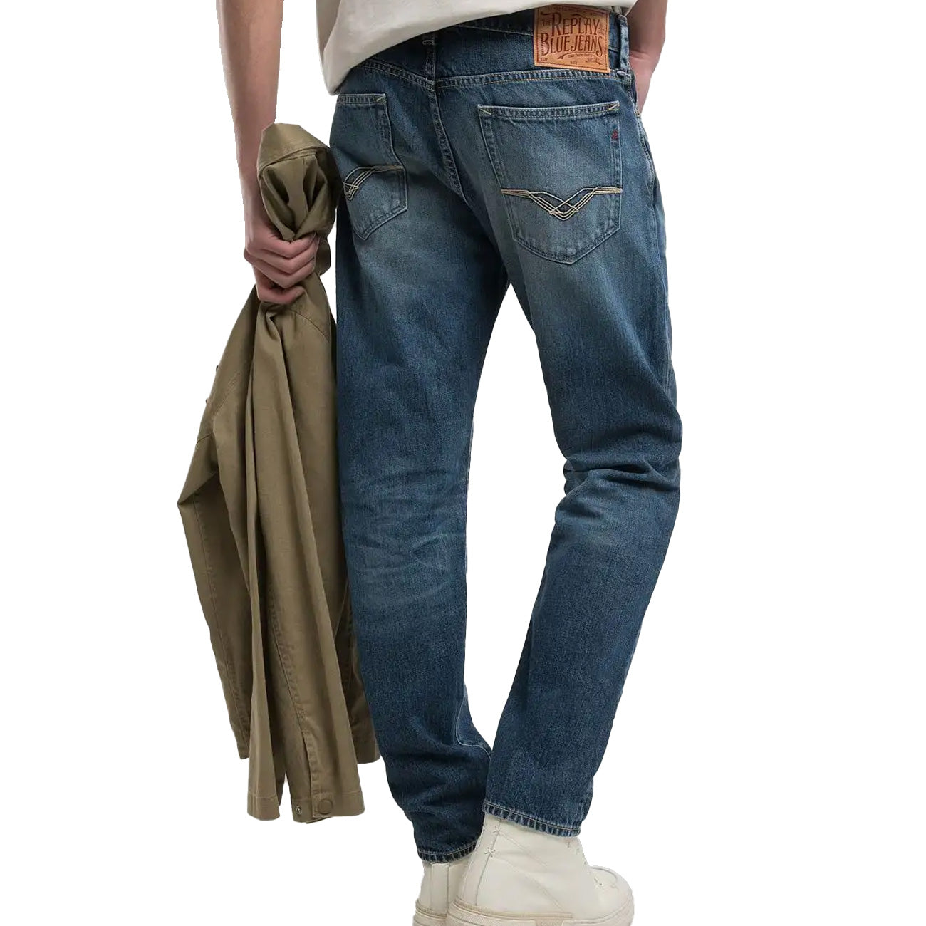 REPLAY Jeans Slim Fit Neaal Uomo Blu Medio M1038R.032.814.838 009 MEDIUM BLUE 