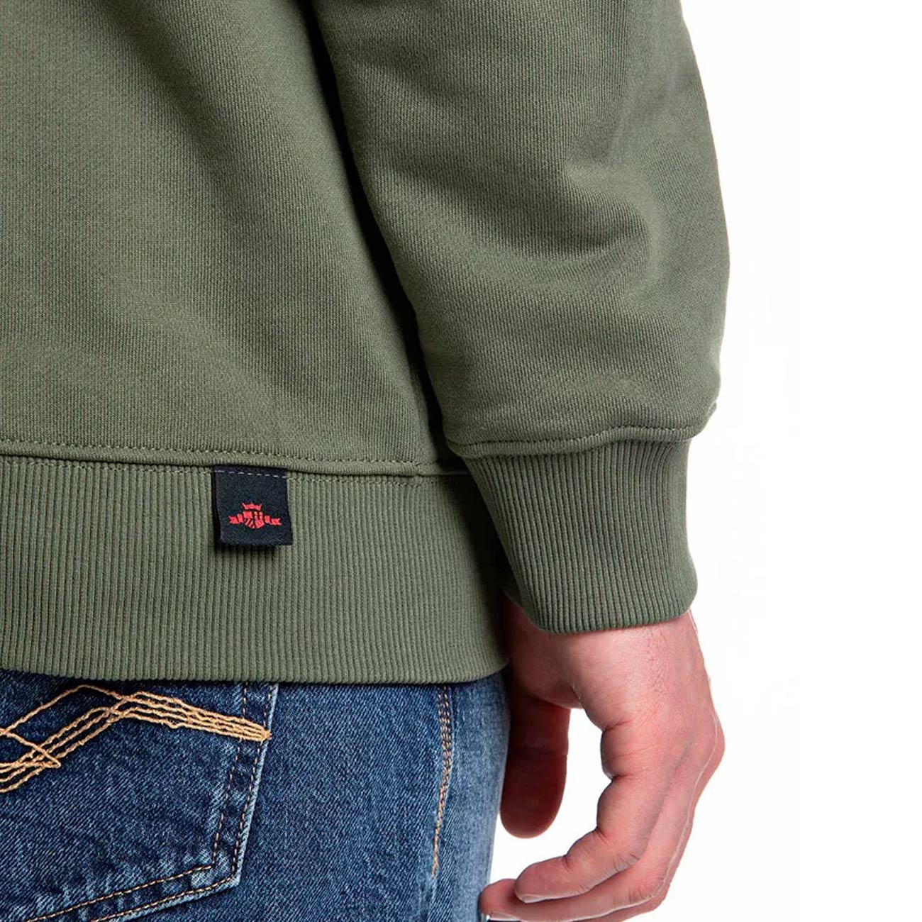 REPLAY Felpa Girocollo Con Ricamo Lettering Uomo Verde Militare M3076.000.23802 438 MILITARY GREEN 
