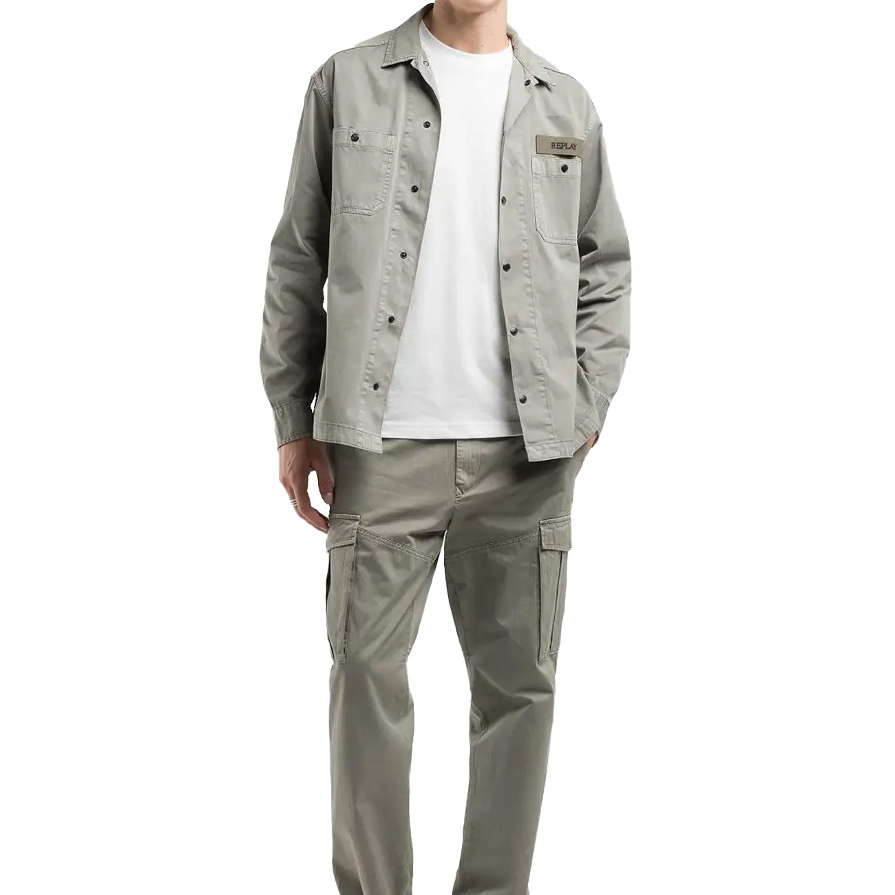 REPLAY Camicia Relaxed Fit Uomo Grigio M4145.000.84762G 705 GREY 