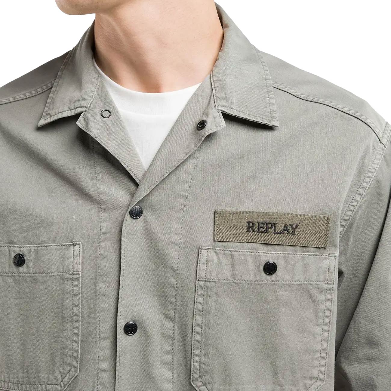 REPLAY Camicia Relaxed Fit Uomo Grigio M4145.000.84762G 705 GREY 