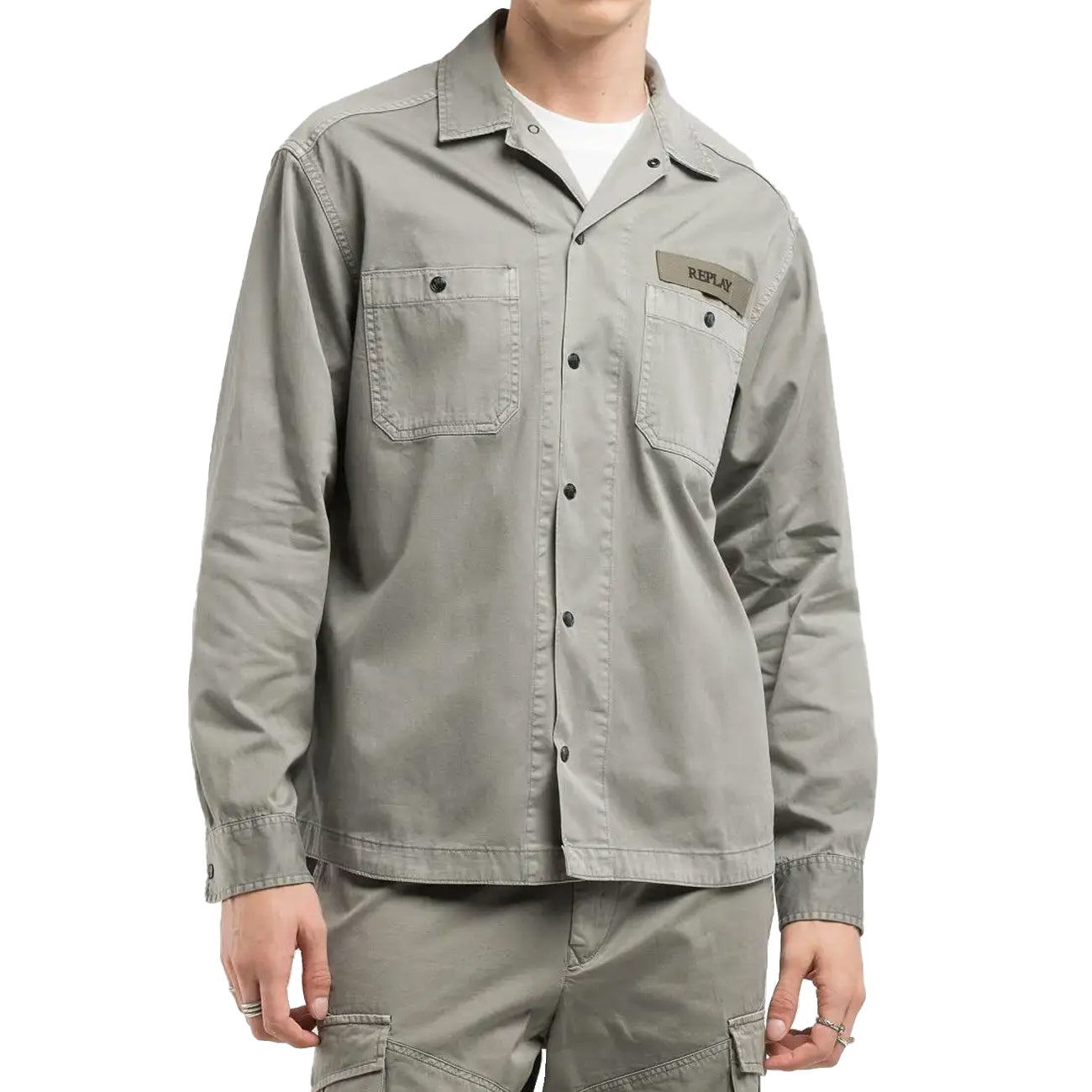 REPLAY Camicia Relaxed Fit Uomo Grigio M4145.000.84762G 705 GREY 