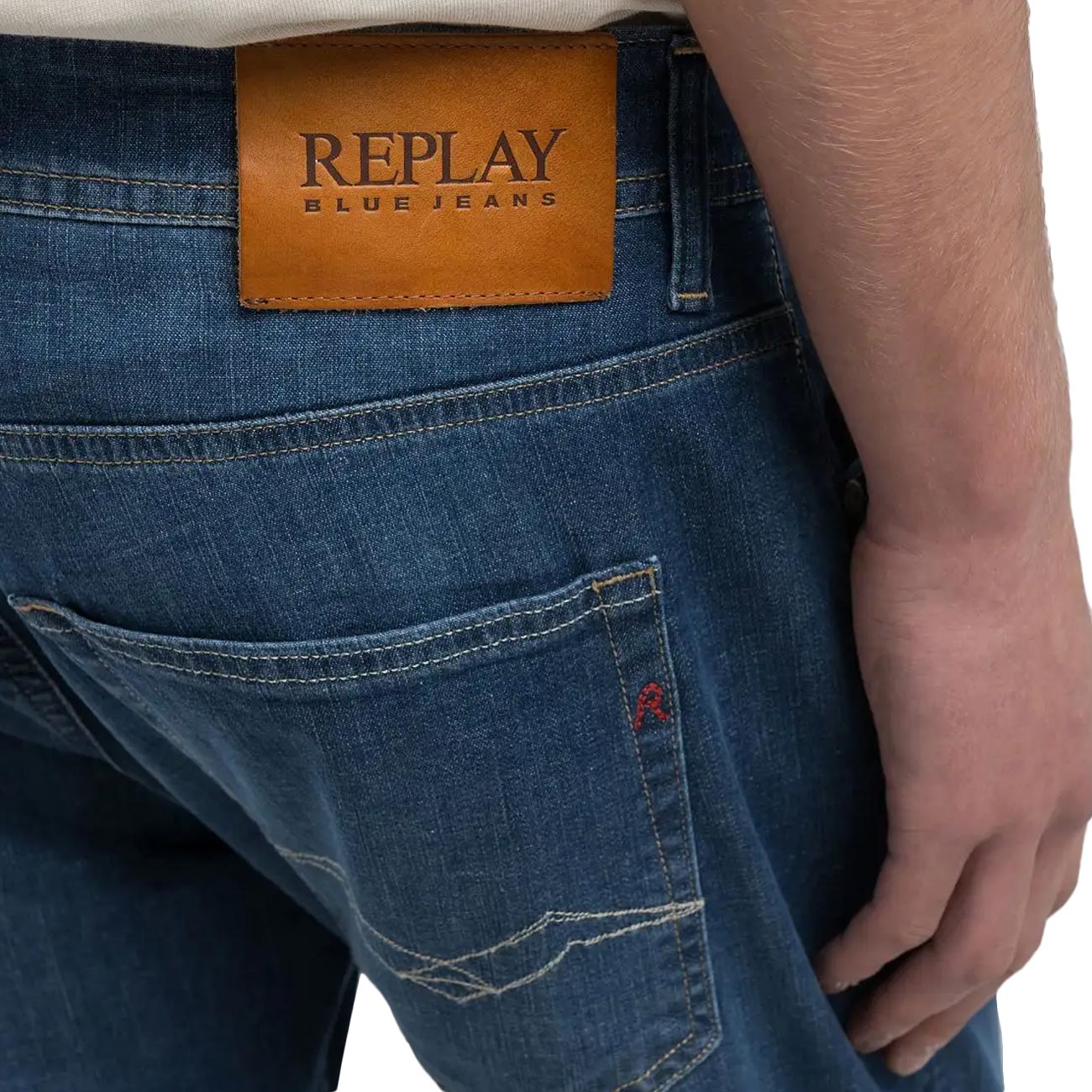 REPLAY Jeans Straight Fit Grover Uomo Blu Medio MA972J.032.785856 009 MEDIUM BLUE 