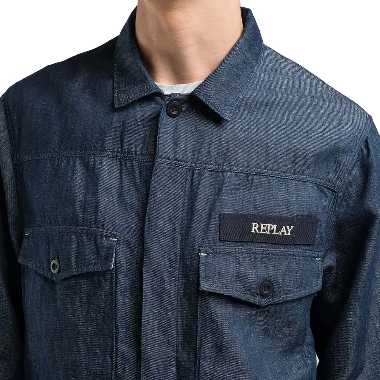 REPLAY Giubbino In Denim Scuro MV876.000.870830 007DARK BLU 