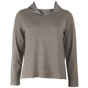 ANIS WHITE Maglia Collo Ciambella Con Inserto In Tessuto 255W1155 - DW 016 MELANGE SCURO 