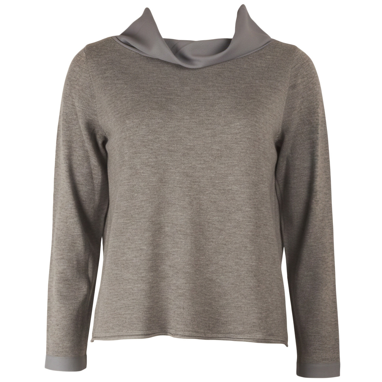 ANIS WHITE Maglia Collo Ciambella Con Inserto In Tessuto 255W1155 - DW 016 MELANGE SCURO 