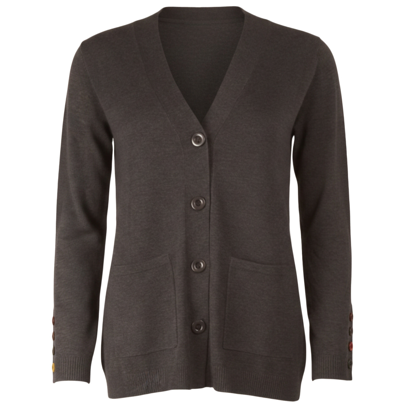ANIS WHITE Cardigan Lungo Con Bottoni A Fantasia 255W11902 - DW 028 CARBONE 
