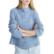 ANNECLAIRE Giacca In Boucle' Stile Chanel Con Bottoni D1229 755 DENIM 